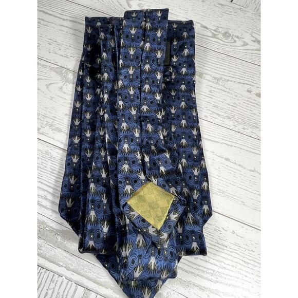 Ron Chereskin 62"x4" Tie Silk Blue Patterned Classic Office Vintage Korea Dapper - Picture 5 of 7